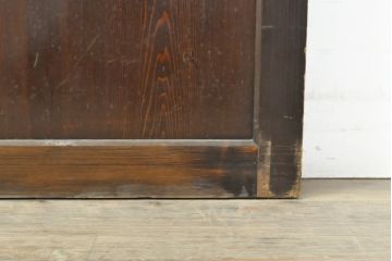 アンティーク建具　明治〜大正　レーザー組子入れます!　ガラス帯戸2枚セット(引き戸、ガラス戸、組子建具、レーザー組子板戸)(R-059433)