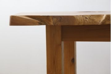 中古　希少!　杢目の素晴らしい欅(ケヤキ)一枚板ダイニングテーブル(食卓、4人掛け)(R-059434)