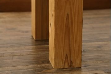 中古　希少!　杢目の素晴らしい欅(ケヤキ)一枚板ダイニングテーブル(食卓、4人掛け)(R-059434)
