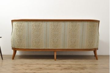 中古　美品　DREXEL HERITAGE(ドレクセルヘリテイジ)　落ち着いた色合いと品のある柄が優雅な雰囲気を醸し出す3人掛けソファ(三人掛け、3P)(R-059435)
