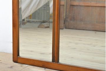 中古　美品　イタリア高級家具　メデア(Medea)　三分割されたデザインが珍しいウォールミラー(壁掛け鏡)(R-059436)