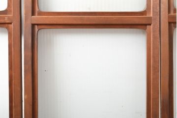 アンティーク建具　昭和中期　レトロな雰囲気で人気の銀モール入り!　ガラス戸4枚セット(引き戸、建具)(R-059439)