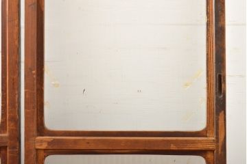 アンティーク建具　昭和中期　レトロな雰囲気で人気の銀モール入り!　ガラス戸4枚セット(引き戸、建具)(R-059439)