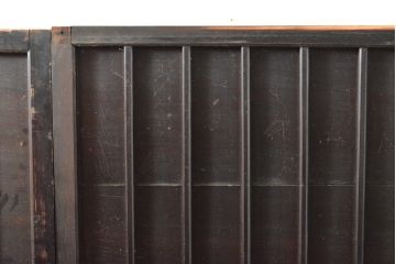 アンティーク建具　和モダンな雰囲気を高める縦格子窓2枚セット(格子戸、板戸、建具)(R-059441)