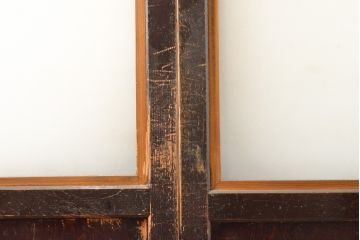 アンティーク建具　明治〜大正　レーザー組子入れます!　ガラス帯戸2枚セット(引き戸、ガラス戸、組子建具、レーザー組子板戸)(R-059442)