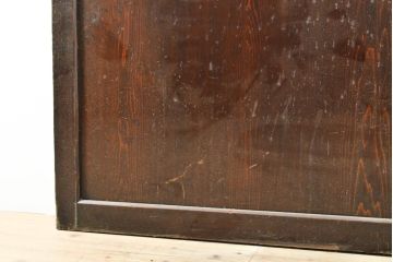アンティーク建具　明治〜大正　レーザー組子入れます!　ガラス帯戸2枚セット(引き戸、ガラス戸、組子建具、レーザー組子板戸)(R-059442)