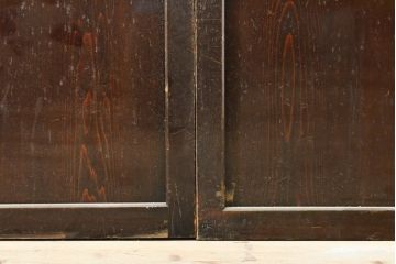 アンティーク建具　明治〜大正　レーザー組子入れます!　ガラス帯戸2枚セット(引き戸、ガラス戸、組子建具、レーザー組子板戸)(R-059442)