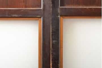 アンティーク建具　明治〜大正　レーザー組子入れます!　ガラス帯戸2枚セット(引き戸、ガラス戸、組子建具、レーザー組子板戸)(R-059442)