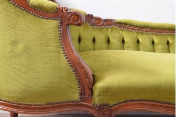 フランスアンティーク　マホガニー材　気品あふれる佇まいが美しいカウチソファ(シェーズロング、長椅子)(R-059446)