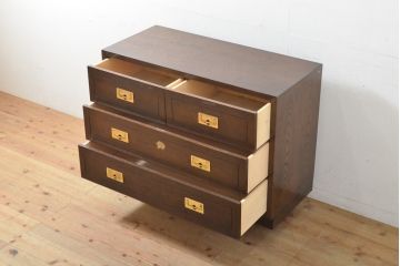 中古　カリモク家具(karimoku)　domani(ドマーニ)　Morganton(モーガントン)　上品な佇まいのチェスト(定価約30万円)(サイドチェスト、引き出し)(R-059450)