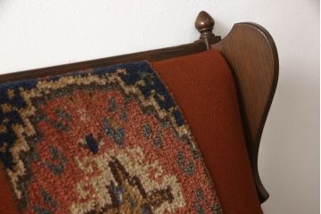 和製ビンテージ　オランダ柄　オーク材　起立木工　重厚でクラシカルな雰囲気と温かみを兼ね備えた3人掛けソファ(三人掛け、3P、ヴィンテージ)(R-059451)