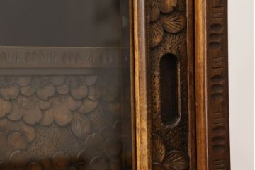 中古　美品　軽井沢彫り　隅々まで施された桜の彫刻が美しい収納棚(戸棚、飾り棚、キャビネット)(R-059454)