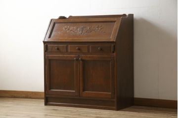 中古　三越　Brugge(ブルージュ)　カントリーテイストのお部屋づくりにオススメのライティングビューロー(簿記机、ワークデスク、在宅ワーク用、在宅用)(R-059456)