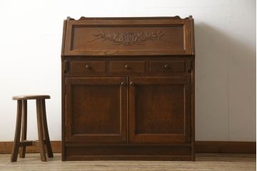 中古　三越　Brugge(ブルージュ)　カントリーテイストのお部屋づくりにオススメのライティングビューロー(簿記机、ワークデスク、在宅ワーク用、在宅用)(R-059456)