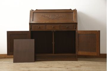 中古　三越　Brugge(ブルージュ)　カントリーテイストのお部屋づくりにオススメのライティングビューロー(簿記机、ワークデスク、在宅ワーク用、在宅用)(R-059456)
