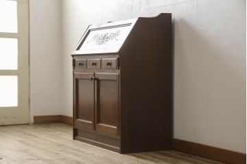中古　三越　Brugge(ブルージュ)　カントリーテイストのお部屋づくりにオススメのライティングビューロー(簿記机、ワークデスク、在宅ワーク用、在宅用)(R-059456)