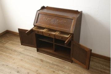 中古　三越　Brugge(ブルージュ)　カントリーテイストのお部屋づくりにオススメのライティングビューロー(簿記机、ワークデスク、在宅ワーク用、在宅用)(R-059456)