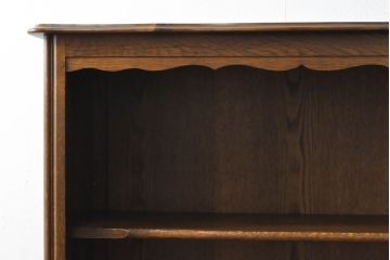 ベルギービンテージ　オーク材　上品でエレガントな佇まいが魅力!細部まで凝ったつくりのキャビネット(収納棚、本棚、ブックシェルフ、食器棚、ヴィンテージ)(R-059458)