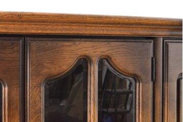 中古　美品　渡部木工　エスカルゴ　ナラ材　凝った造りが素敵なサイドボード(定価約50万円)(収納棚、戸棚、リビングボード)(R-059469)