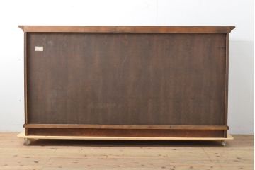 中古　美品　渡部木工　エスカルゴ　ナラ材　凝った造りが素敵なサイドボード(定価約50万円)(収納棚、戸棚、リビングボード)(R-059469)
