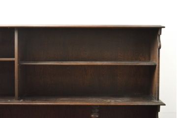 和製ビンテージ　神戸洋家具　永田良介商店　落ち着いた色合いとクラシカルな佇まいが魅力的なキャビネット(食器棚、カップボード、収納棚、飾り棚、ヴィンテージ)(R-059482)