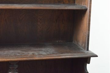 和製ビンテージ　神戸洋家具　永田良介商店　落ち着いた色合いとクラシカルな佇まいが魅力的なキャビネット(食器棚、カップボード、収納棚、飾り棚、ヴィンテージ)(R-059482)