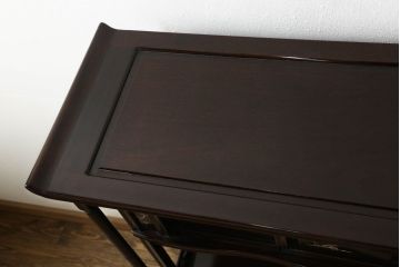 和製ビンテージ　高級品　花梨(カリン)材　象嵌入り　品のある佇まいが美しい飾り棚(茶棚、収納棚、戸棚、ヴィンテージ)(R-059484)