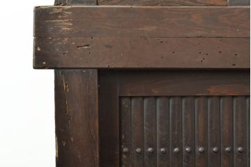 和製アンティーク　長い歳月を重ねた味わいが魅力の三尺水屋箪笥(重ね戸棚、収納棚、戸棚、キャビネット、食器棚)(R-059485)