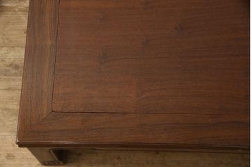 和製アンティーク　明治大正期　花梨材　個性的なデザインの雷文が目を引く座卓座卓(カリン、ローテーブル、センターテーブル)(R-059494)