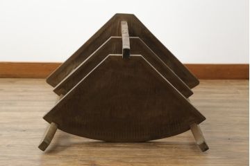 和製ビンテージ　日光彫り　咲き誇る花の彫刻が美しい飾り棚(花台、ヴィンテージ)(R-059495)