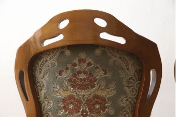 中古　美品　イタリア　Mobile Classico(モバイル・クラシコ)　ロココ調　エレガントな雰囲気を醸し出すダイニングチェア2脚セット(2脚定価 約16万円)(椅子、イス)(R-059498)