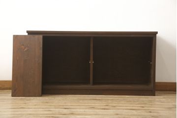ラフジュ工房オリジナル　古建具リメイク　整然と並ぶ桟がモダンな雰囲気を醸し出すテレビ台(テレビボード、ローボード、収納棚、戸棚、リビングボード)(R-059500)