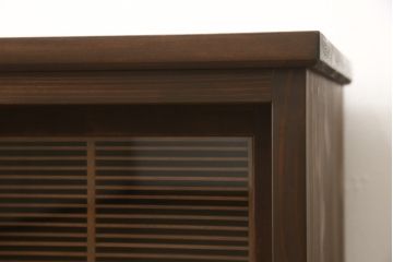 ラフジュ工房オリジナル　古建具リメイク　整然と並ぶ桟がモダンな雰囲気を醸し出すテレビ台(テレビボード、ローボード、収納棚、戸棚、リビングボード)(R-059500)