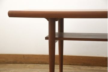 ヴィンテージ家具　デンマークビンテージ　チーク材　シンプルでスタイリッシュな空間を演出するセンターテーブル(リビングテーブル、ローテーブル、北欧)(R-059503)