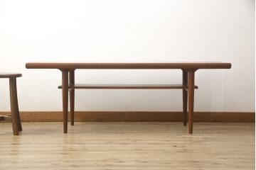 ヴィンテージ家具　デンマークビンテージ　チーク材　シンプルでスタイリッシュな空間を演出するセンターテーブル(リビングテーブル、ローテーブル、北欧)(R-059503)