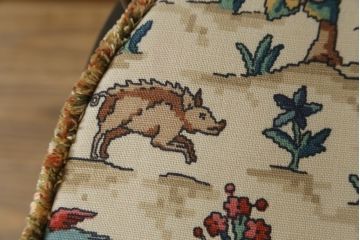 イギリスビンテージ　ERCOL(アーコール)　クッション付きシスルバックチェア(椅子、ダイニングチェア、アームチェア、ウィンザーチェア、板座チェア、イス、1人掛け、ヴィンテージ、ウインザーチェア)(R-059507)