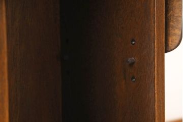 和製ビンテージ　オーク材　両面棚付き&キャスター付きで便利なバタフライサイドテーブル(ワゴンテーブル、収納棚、ヴィンテージ)(R-059510)
