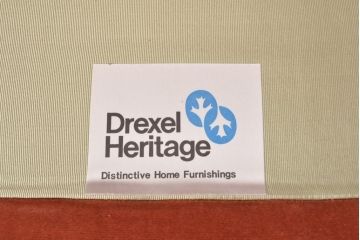 中古　DREXEL HERITAGE(ドレクセルヘリテイジ)　くつろぎのひとときにおすすめ!エレガントな回転式1人掛けソファ+オットマンのセット(一人掛けソファ、1Pソファ、アームソファ、フットスツール)(R-059512)
