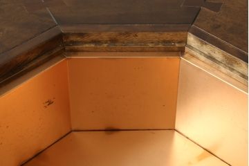 中古　2way　八角　民芸家具　上下分けて使えるのが便利な囲炉裏テーブル(火鉢、座卓、リビングテーブル)(R-059514)