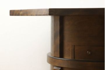 中古　2way　八角　民芸家具　上下分けて使えるのが便利な囲炉裏テーブル(火鉢、座卓、リビングテーブル)(R-059514)