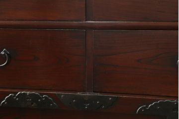 アンティーク家具　古民具　骨董　江戸明治期の三国車箪笥(R-059535)