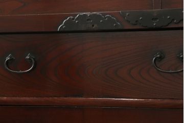 アンティーク家具　古民具　骨董　江戸明治期の三国車箪笥(R-059535)
