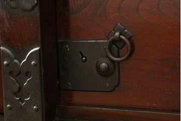 アンティーク家具　古民具　骨董　江戸明治期の三国車箪笥(R-059535)