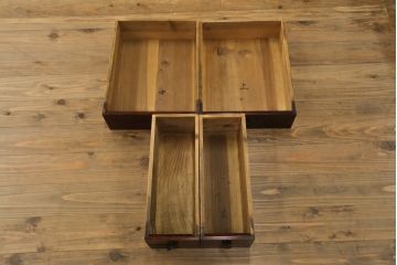 アンティーク家具　古民具　骨董　江戸明治期の三国車箪笥(R-059535)