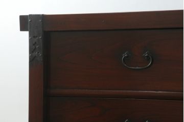 アンティーク家具　古民具　骨董　江戸明治期の三国車箪笥(R-059535)