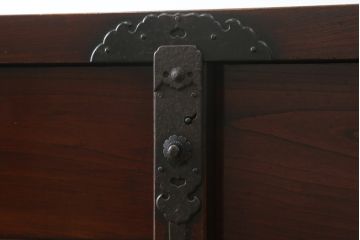 アンティーク家具　古民具　骨董　江戸明治期の三国車箪笥(R-059535)