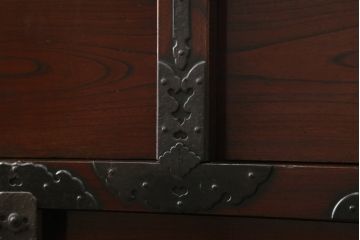 アンティーク家具　古民具　骨董　江戸明治期の三国車箪笥(R-059535)