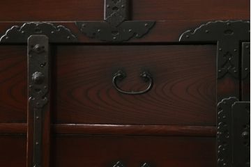 アンティーク家具　古民具　骨董　江戸明治期の三国車箪笥(R-059535)