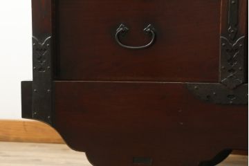 アンティーク家具　古民具　骨董　江戸明治期の三国車箪笥(R-059535)