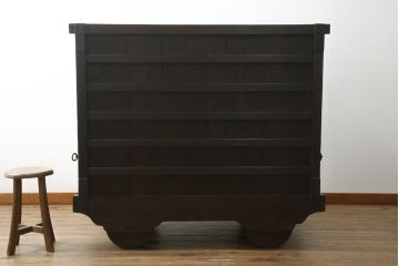 アンティーク家具　古民具　骨董　江戸明治期の三国車箪笥(R-059535)